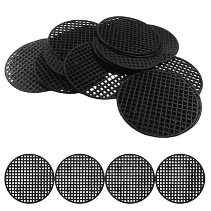 Plant Drainage Mesh Pads, 2.9 Inch, 20pcs Plastic Grid Mat | Round, Breathable Soil Guard for Potted Plants, Bonsai, Black - size: 2.9 Inch
