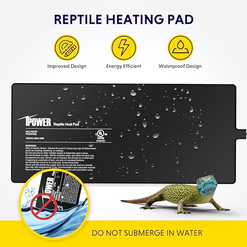 iPower 8 by 18-Inch 24W Reptile Heat Mat, LCD Digital Aquarium Thermometer, Under Tank Warmer Terrarium Heat Pad for Turtles Lizards Frogs and Other Small Animals, Multi Sizes - size: 8 X 18 Inch, style: Pad + Thermometer