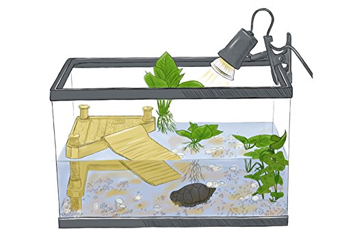Aquarium Fish Tank Underwater Landscaping Resin Tortoise Turtle Reptiles Terrace Bridge Decorations Ornaments Accessories Floating Turtle Island Basking Platform (Large)