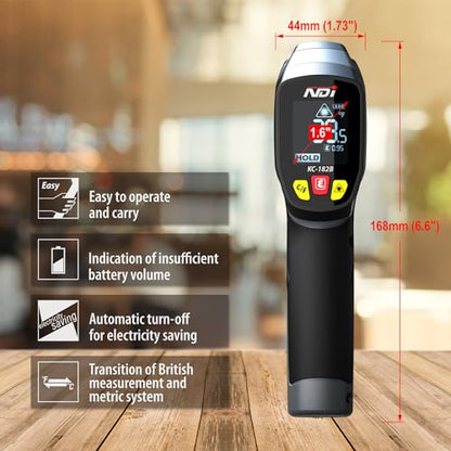 Infrared Thermometer Temperature Gun -58℉～1202℉, Digital Laser Surface Temp Reader for Cooking, Pizza Oven, Candy, Griddle HVAC IR Thermometer Temp Gun with Adjustable Emissivity