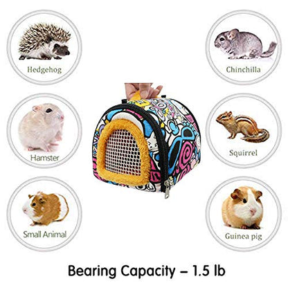 KAMEIOU Small Animal Carrier Bag Small Guinea Pig Hedgehog Carriers with Detachable Strap Double Zipper Travel Pets Small Guinea Pig Chinchillas Hamster Rat Hedgehog Sling Carry Bag for Small Animals