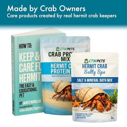 Salty Spa Hermit Crab Salt Water Mix with Calcium & Trace Minerals | Marine salt for hermit crabs creates mineral-rich soaking water with calcium and trace minerals for habitat pools