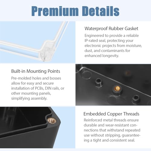 Junction Box with Clear Cover IP65 Waterproof Project Box Dustproof ABS Plastic Electrical Project Boxes Universal Enclosure, Black 7.8"x 4.7"x 2.9"(200x120x75mm)(Pack of 2) - color: 2 packs, size: 7.8"x 4.7"x 2.9"