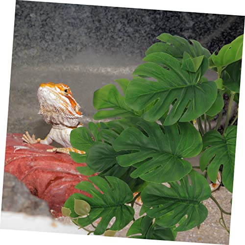 BESPORTBLE Hanging Plant for Reptile Terrarium 23 Leaf Faux Plant Wall Hanging Sturdy and Fade-Resistant Reptile Tank Accessory
