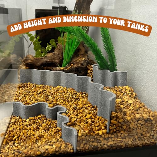 REEFSHAPE Aquarium or Terrarium Substrate Cliffs Combo Pack | Separate Substrate Layers in Aquariums or Terrariums to Create Cliffs & Depth | Made in USA (Cliff Combo, Gray) - color: Cliff Combo, Gray