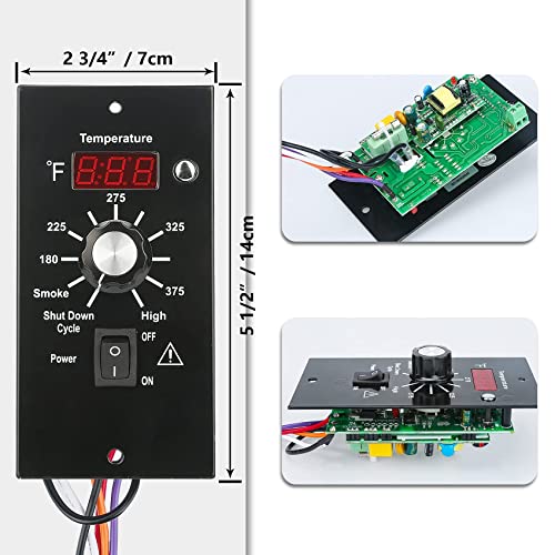 Digital Elite Thermostat Control Panel Replacement BAC236 Controller for Traeger Wood Pellet Smoker with 7" RTD Temperature Probe Sensor BAC194 Grill Accessories - color: Grey