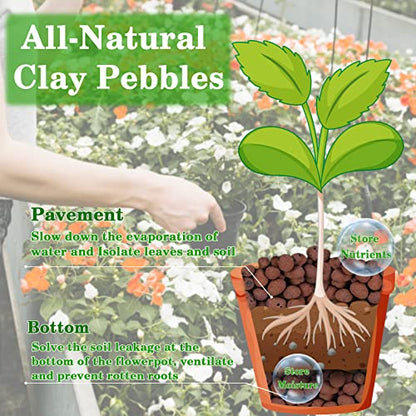 4LB Leca Clay Pebbles for Plants, 4mm-16mm Clay Balls for Hydroponic | Drainage, Reusable, Aeration, Moisture Retention, Lightweight, Natural Leca for Orchids, Succulents, Terrariums, Aquaponics - size: 4LB