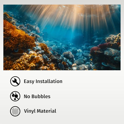 Aquarium Background, Ocean Fish Tank Background, Terrarium Background Cloth 30 x 18 inches - color: 1 pack, size: 30X18in
