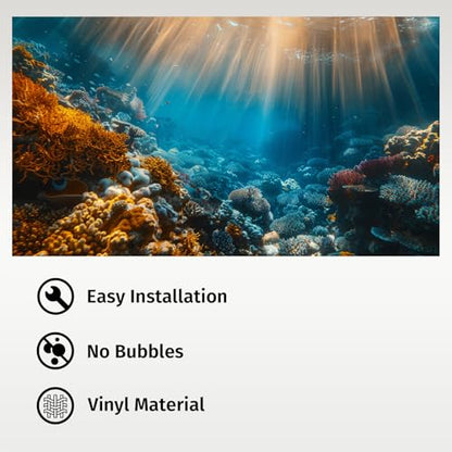 Aquarium Background, Ocean Fish Tank Background, Terrarium Background Cloth 40 x 18 inches - color: 1 pack, size: 40X18in