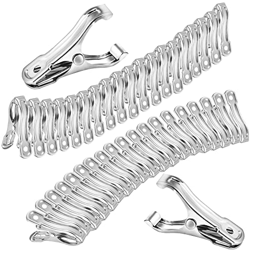 40Pcs Garden Clips for Netting, 2'' Metal Greenhouse Clamps to hoop | Stainless Steel Body, Strong Spring Grip Fits 3/8 to 3/4 Inch Poles, Securing Netting, Shade Cloth and Plant Covers to Frames - style: 40Pcs