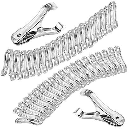 40Pcs Garden Clips for Netting, 2'' Metal Greenhouse Clamps to hoop | Stainless Steel Body, Strong Spring Grip Fits 3/8 to 3/4 Inch Poles, Securing Netting, Shade Cloth and Plant Covers to Frames - style: 40Pcs