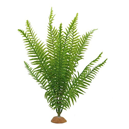 JIHAQUA Fake Fern Plants, Plastic Reptile Terrarium Decor | Reptiles Amphibians Tank Accessories, For Crested Gecko Leopard Lizard Chameleon, Fern-L