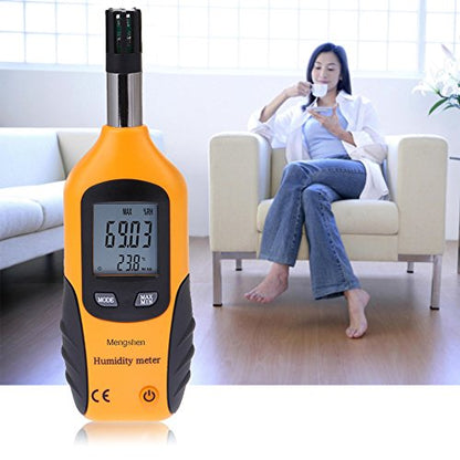 Mengshen® Digital Temperature and Humidity Meter | Dew Point Measurement, Wet Bulb Temperature, Battery Included