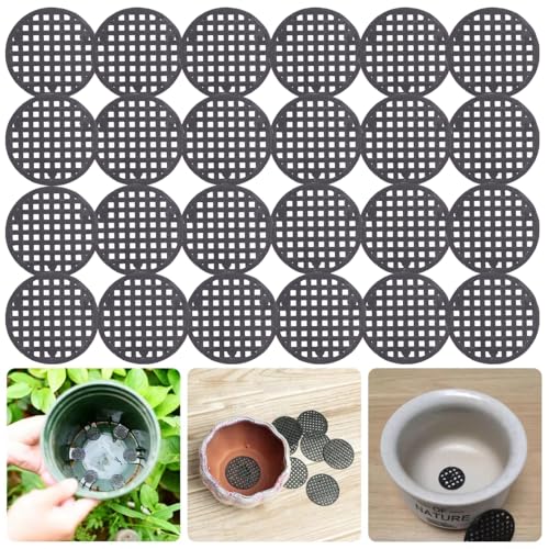200 Pack Plant Pots Hole Mesh Pad Plastic Flower Pots Drainage Hole Cover Screen Filter for Flower Planters Boxes Ceramic Succulent Planter Terracotta Clay Pot Bonsai Outlet Training Pot