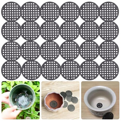 200 Pack Plant Pots Hole Mesh Pad Plastic Flower Pots Drainage Hole Cover Screen Filter for Flower Planters Boxes Ceramic Succulent Planter Terracotta Clay Pot Bonsai Outlet Training Pot