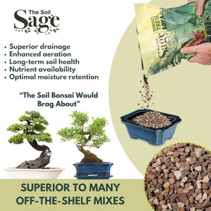 5 Qt Premium Bonsai Mix with Akadama | High Drainage Potting - USA Made - style: Bonsai Soil / 5 QT