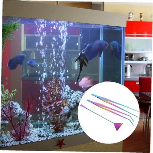 Abaodam 3Pcs Aquarium Cleaning Tools Set Rustproof Stainless Steel Tweezers Spatula Kit for Fish Tank Plant Maintenance Safe for Aquascaping Water Plants
