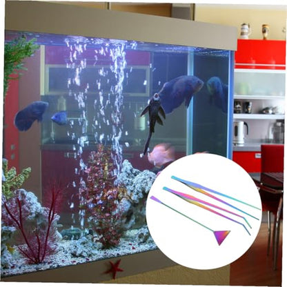 Abaodam 3Pcs Aquarium Cleaning Tools Set Rustproof Stainless Steel Tweezers Spatula Kit for Fish Tank Plant Maintenance Safe for Aquascaping Water Plants