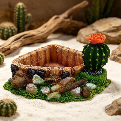 Reptile Food Water Dish, Aquarium Reptile Feeding Dish Bowl for Tortoises Turtles Lizards, Perfect for Gecko, Bearded Dragon, Snake, Frog, Ball Python