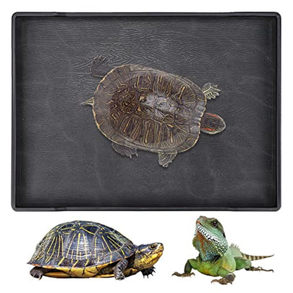 Reptile Food Water Bowl Plate Dish for Tortoise Crawl Pet Drinking and Eating Hallow Water Dish for Reptiles (Size2-M) - size: Size2-M