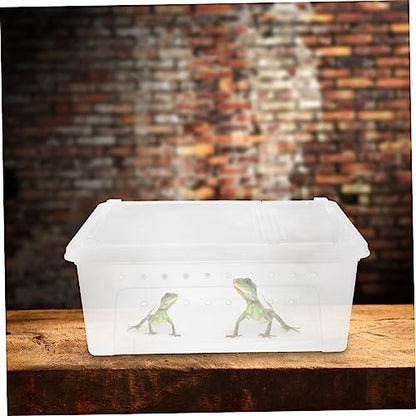 Hemoton 1pc Crested Gecko Tank Accessories Plastic Reptile Case Special Feeding Door for Reptile Supplies