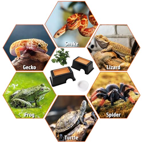 Hamiledyi 4 Pcs Humid Hide for Leopard Gecko Moist Reptile Hide Box Small Snake Humidity Hut with Sink Crested Gecko Tank Accessories for Young Lizard Shedding - color: Humidifying box-2Pack