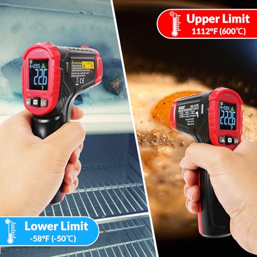 Infrared Thermometer Gun WG-127B, Digital IR Thermometer for Cooking, Candy, Food, Pizza Oven, Grill & Engine, Temp Reader -58℉~1112℉(-50℃~600℃) Non-Contact Temperature Gun (Not for Human)