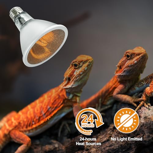 REPTI ZOO Reptile Basking Heat Lamp Bulb, 100W Splashproof Energy Saving Deep Heater Non-Luminous Carbon Infrared Heat Bulb for Reptile Amphibians - style: 100W