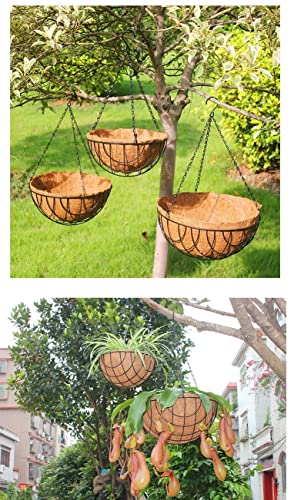 2PCS 18 Inch Round Coco Liners Hanging Basket 100% Natural Replacement Coconut Fiber Liner for Garden Flower Pot Vegetables Herbs - size: 18 Inch Round