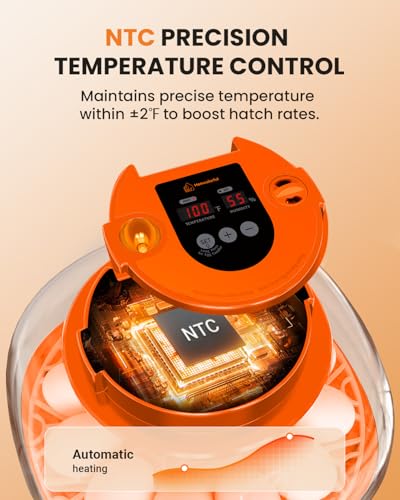 12 Egg Incubator with Automatic Turning & Humidity Control, Fully Automatic Incubators with Egg Candler, STEM/STEAM Educational kit, for Hatching Chicken, Duck, Quail, Pigeon, Home, Classroom Use