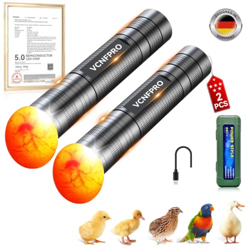 3.0 Upgrade Egg Candler Light【Semi LED Chip】【S-Certified Titanium Material】 | 3-in-1 Egg Candler Lamp for Chicken Eggs Typy Strong Waterproof Durable Ultra Battery Life, 2PCS - color: Black, size: 2PCS-M