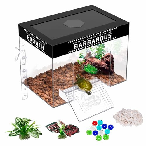 GOZILLA Adjustable Turtle Basking Platform, 7.9x5.5x5.5''Acrylic Turtle Topper & Dock, Hanging Platform Enclosure Warm Room for Turtles, Small Reptiles.(Mini)