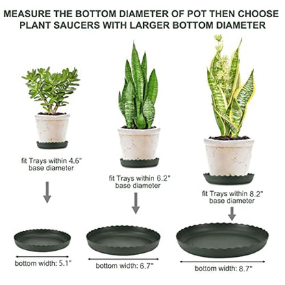 12Pcs Plant Saucer, 6 8 10 Inch Durable Plastic Plant Tray, Black Round Plant Pot Saucers, Drip Tray for Indoor and Outdoor Garden - color: Black (6" 8" 10")