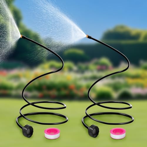 2 Pack Misters for Outside Patio, 60 Inch Flexible Hose Mister Cooling Stand Portable Water Misting for Cooling Outdoor, Mist System for Garden, Backyard, Bird Bath, Chicken Coop Water Mist (Black)