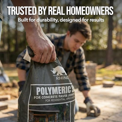 Rhino Power Bond Plus Polymeric Sand for Pavers, Paver Sand Polymeric Driveway Sand, Stone Joint Filler Up to 2 Inch Depth, 20 Pound Black Diamond - color: Black Diamond, size: 20 Pound