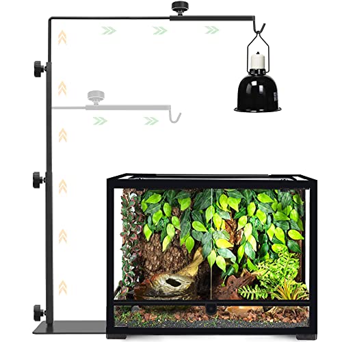 Reptile Domes Stand, Adjustable 17-37 Inch Heat Lamp Stand Fixture for Terrarium, Metal Basking Lamp Holder, Suitable for All Reptile Domes Lamp,XL Size