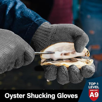 Schwer Ultimate Cut Resistant Gloves Beyond ANSI A9, Reinforced Stainless Steel Glove, Food Grade Mesh Metal Gloves for Butcher Meat Cutting, Oyster Shucking, Mandoline, PR1708 (S, 2 PCS) - size: Small (Pack of 2), style: 4.0 Reinforced Steel