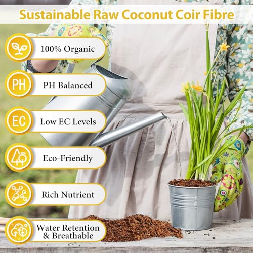 3 Pack Organic Coco Coir Brick for Plants, Natural Coconut Coir Soil | Moisture Retention, Coconut Fiber Substrate for Seed Starting, Soil Amendment, Potting Mix, Gardening, Composting & Reptile - size: 3 Pack
