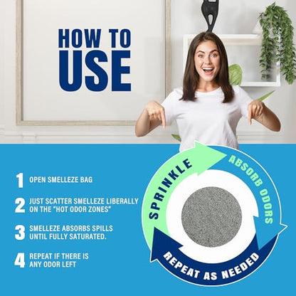 SMELLEZE Dead Animal Odor Eliminator - Strong Odor Removal - 50 lb. Bag | Natural & Safe Indoor & Outdoor Use - Granules, 50 lbs. - size: 50 Pound (Pack of 1)