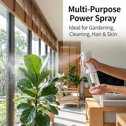 200ML Fine Mist Spray Bottle for Plants Cleaning Haircare Atomizer - Continuous Spray Design for Home, Office, Salon, Travel, Leak-Proof, Durable PET Material