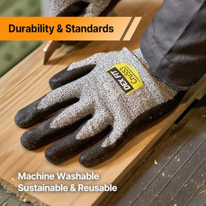 DEX FIT Level A8 Steel Cut Resistant Gloves Cru953, 3D-Comfort Stretchy Fit, Power Grip, Thin, Touch-Screen Compatible, Durable, Machine Washable; Steel Blue M 1 Pair - color: A8 Blue, size: Medium