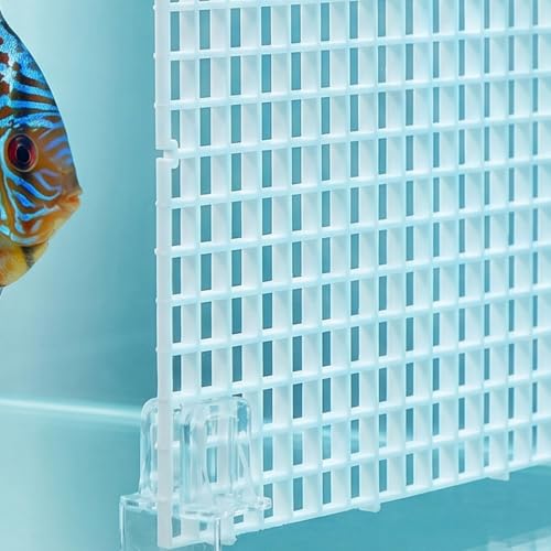 Zerodeko 1 Set Terrarium/Aquarium Screen Lid - Plastic Grid Tank Top Cover with 6 Support Clips - DIY Cut-to-Size Replacement Canopy - Helps Prevent Jumping, Allows Airflow & Light