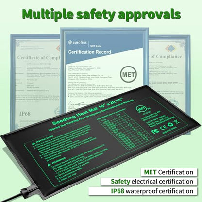Bestio Seedling Heat Mat 10 x 20.75 in Waterproof Heat Mats for Seed Starting Seed Heating Mat for Seedling Germination,Hydroponic Plant - size: 10" x 20.75"- 1 Pack