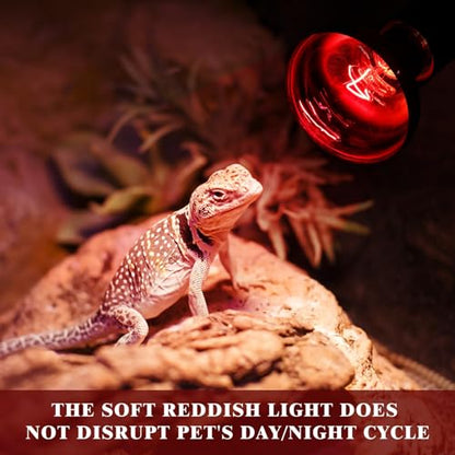 Reptile Heat Lamp,100W Red Basking Spot Lamp Bulb for Chickens Amphibians, Infrared Heat Emitter Light for Coop - size: Infrared 100W 1 Pack