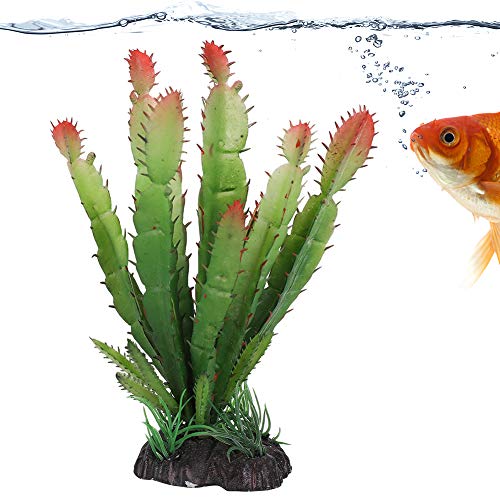 GLOGLOW Terrarium Plant, 5x5.5x15cm | Plastic Artificial Plant for Vivarium, 83g Weight, 5x5.5x15cm, For Tortoises Lizards and Desert Reptile Habitats