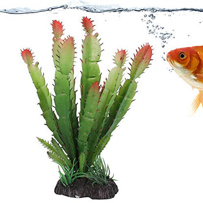 GLOGLOW Terrarium Plant, 5x5.5x15cm | Plastic Artificial Plant for Vivarium, 83g Weight, 5x5.5x15cm, For Tortoises Lizards and Desert Reptile Habitats