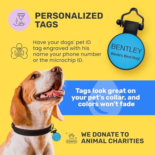 The Original Silicone Silent Dog Tag - Personalized Engraved Soundless Pet ID - As Seen On Shark Tank - Durable - Never Fades - Circle - Red - color: Red, size: Circle