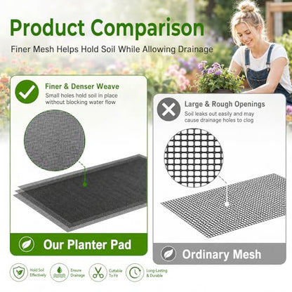 30pcs mesh Sheet, Fine Terrarium Mesh | Plastic Drainage Mesh for Plants Bonsai Terrarium Keep Soil From Flowing Away, 11.8 X 7.8 In (Black)