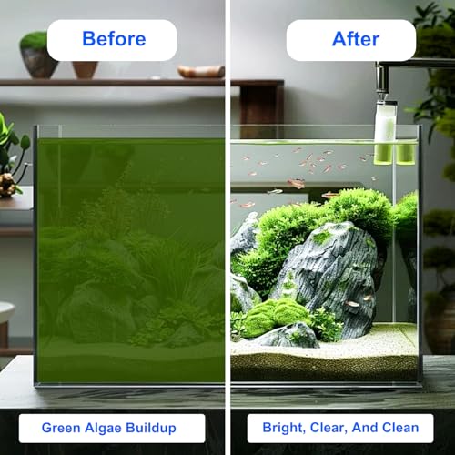 25 in Algae Scraper for Glass Aquariums - with Sheath, 10 Blades | Wide Blade, Durable Stainless Steel, Powerfully Remove Stubborn Algae, Included Blade Sheath, 10 Replaceable Blades