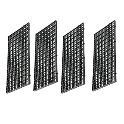 Aquarium Fish Tank Bottom Isolation 4 Pcs, Plastic Egg Crate | Grid Divider Tray Egg (S 4pcs Black) - size: S 4pcs Black